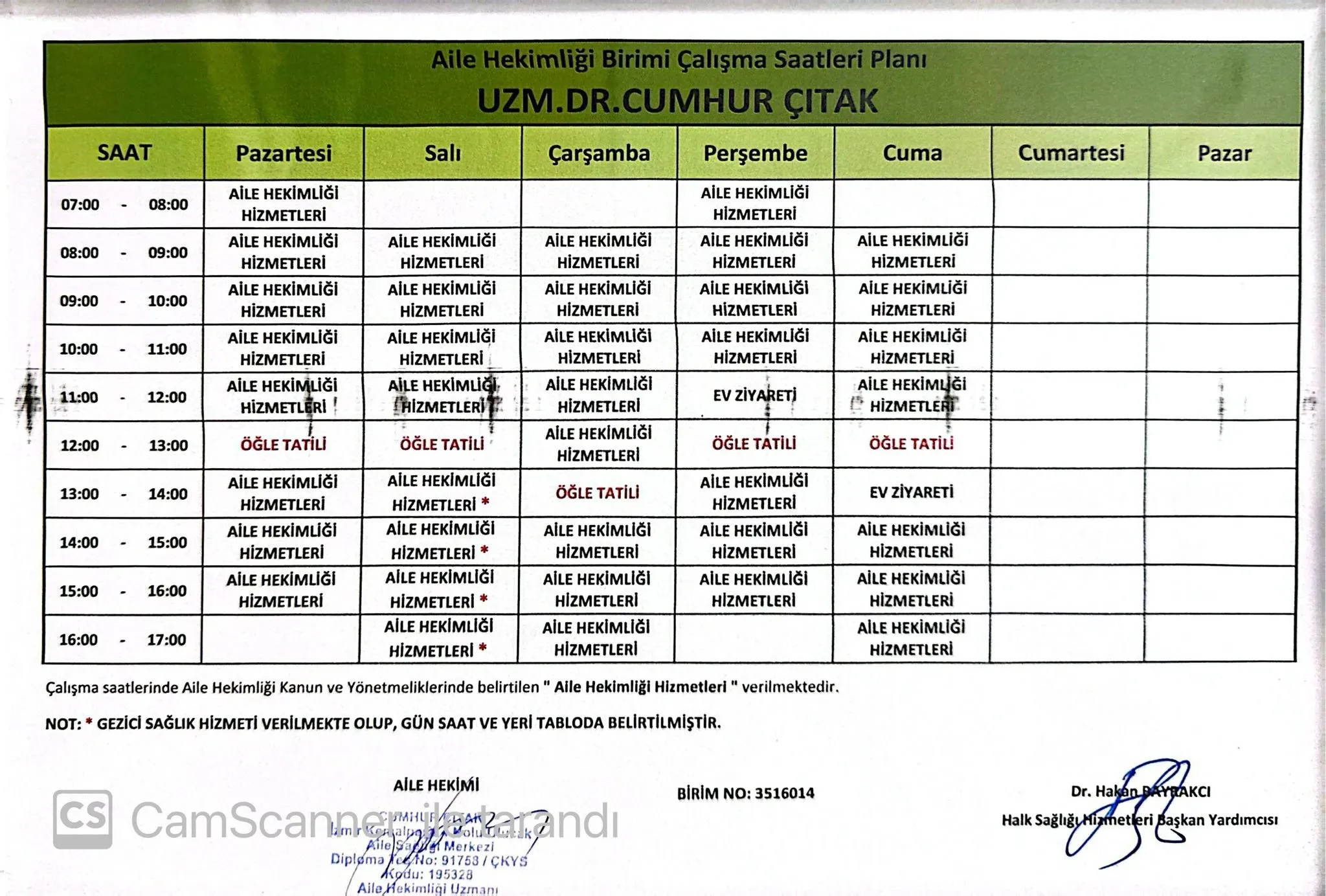 UZM. DR. CUMHUR ÇITAK Programı