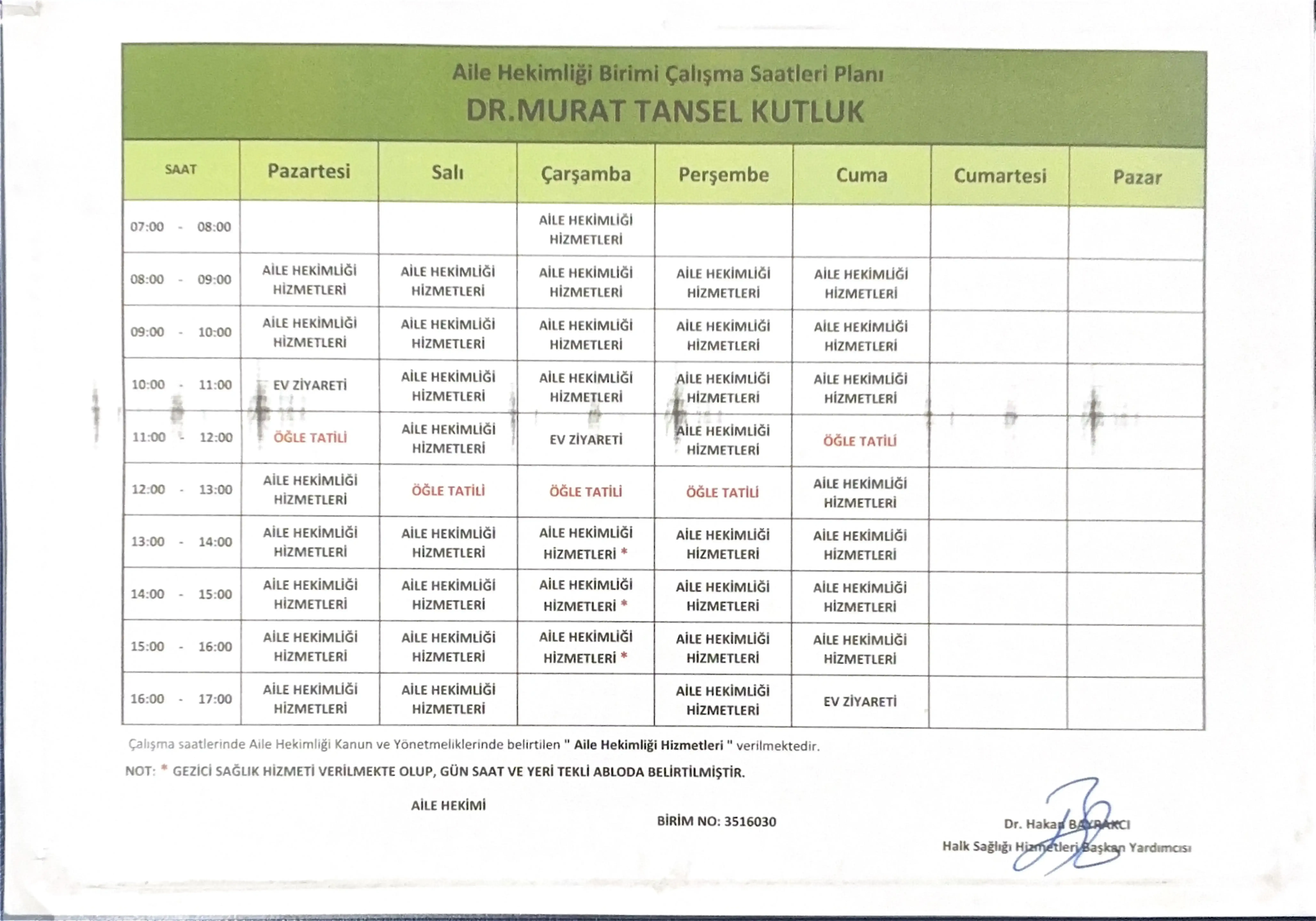 DR. MURAT TANSEL KUTLUK Programı