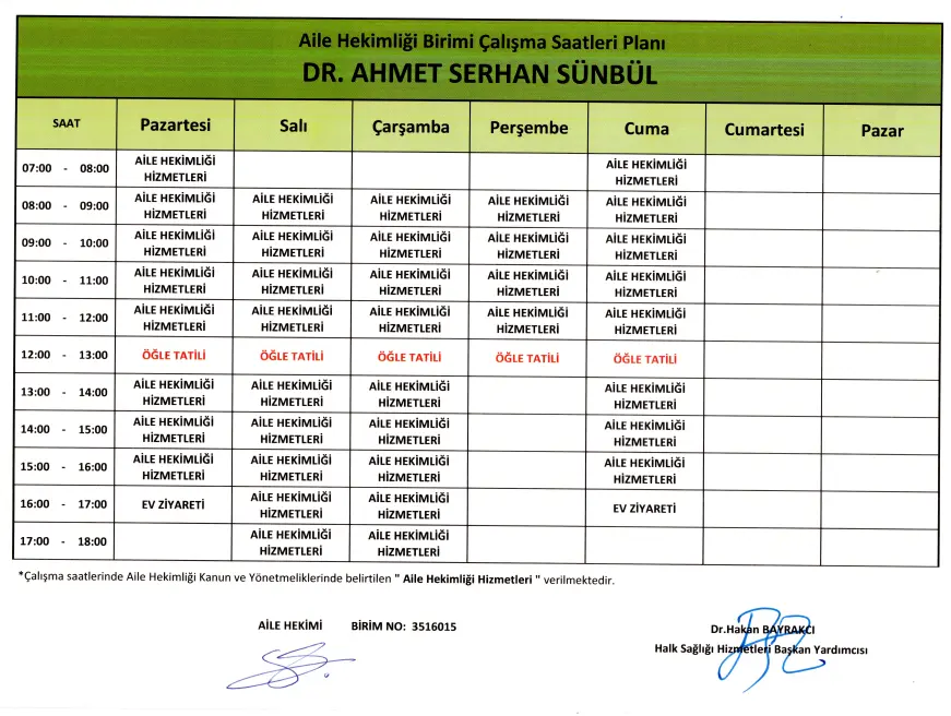 DR. AHMET SERHAN SÜNBÜL Programı