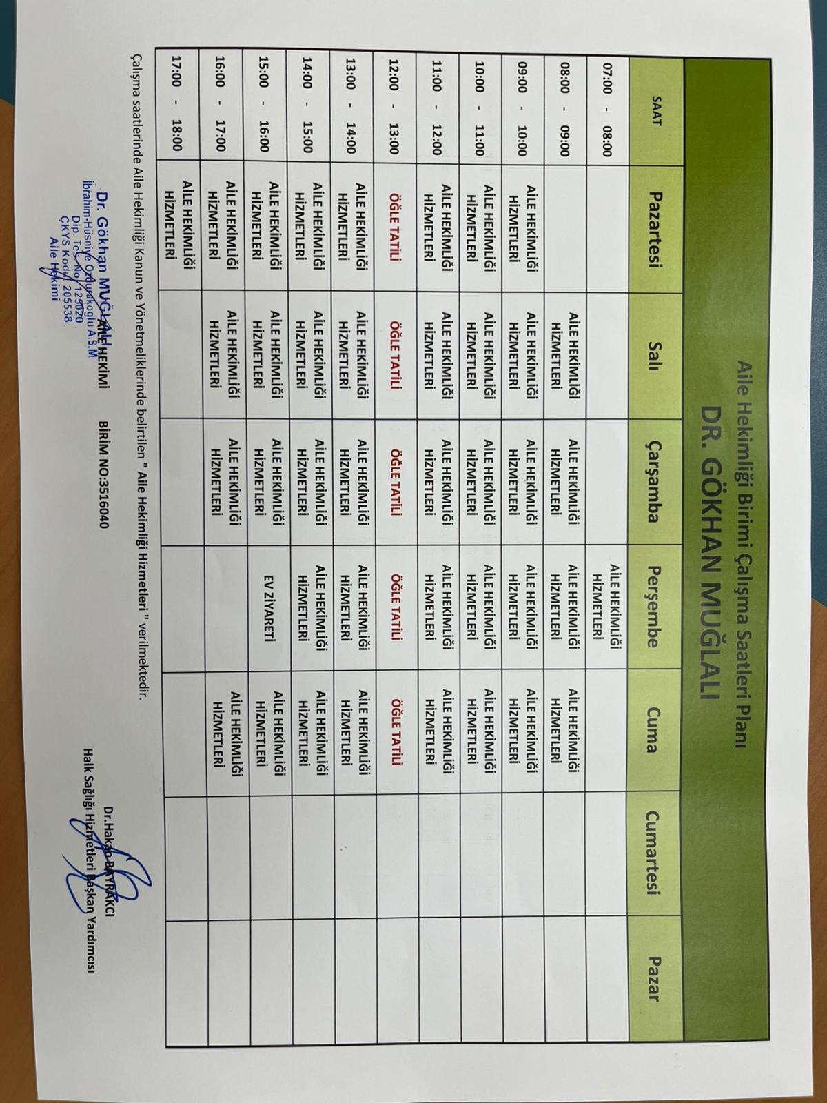 DR. GÖKHAN MUĞLALI Programı